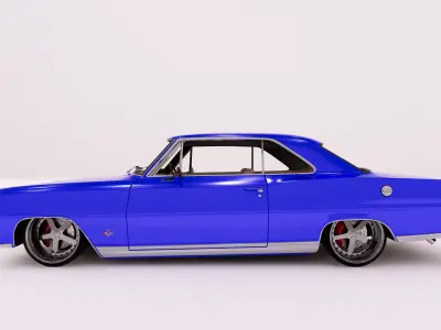 Car Chevrolet Nova 1966 HQ 3D model Low-poly 3D model