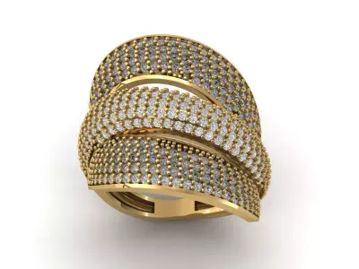STL 3DM Print Ready Women Diamond Ring Lightweight Printable  3D print model 59