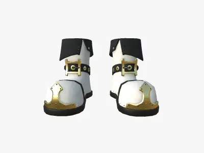 Medieval Boots A10 Luxury Gold - Fantasy Character Design Low-poly 3D model