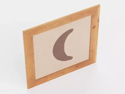 -Wall Picture V2- Moon- Low-poly 3D model