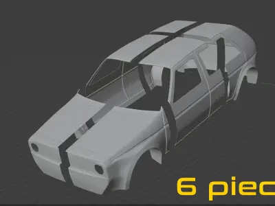 Volkswagen Golf 2 1989 3D print model