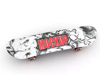  Classic Skateboard black label Mockup 3D model
