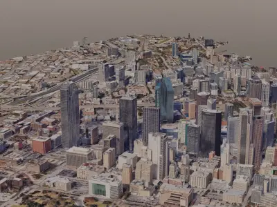 Dallas-City Skyline Free low-poly 3D model