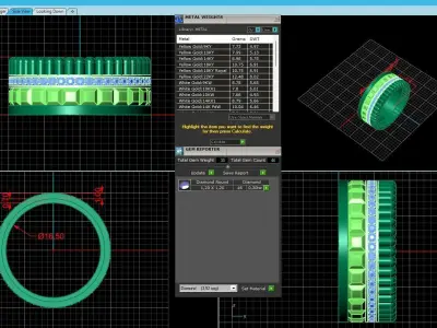 Quatre radiant edition wedding band style All sizes collection 3D print model