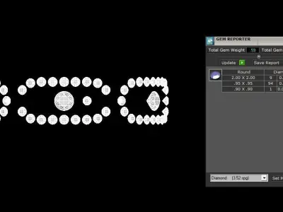 Messika Ring Gold 3D print model