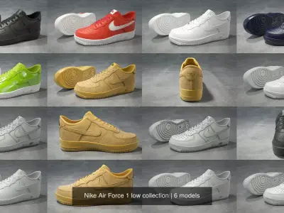 Nike Air Force 1 low collection 3D Model Pack