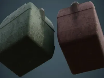 Fuel Can 8B Low-poly 3D model