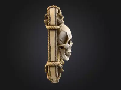Cracked Skull Crest Low-poly 3D model