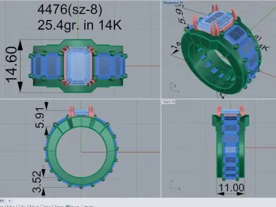 Emerald Band 4476 3D print model