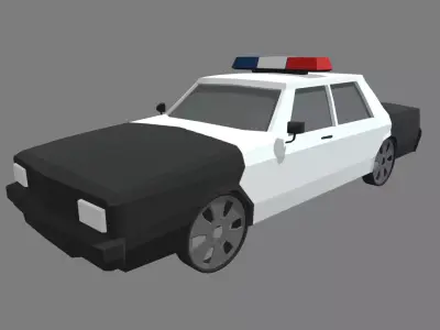 Low Poly Police Car 01 Low-poly 3D model
