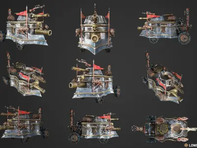 Stylized Tanks Bundle Low-poly 3D model