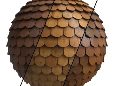 Roof Tile Materials 20- By 3 color Pbr By Sbsar 4k Texture