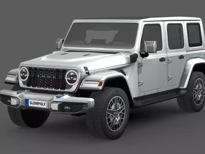 Jeep Wrangler 4xe 2024 Low-poly 3D model