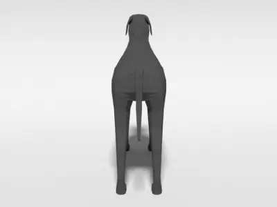Low Poly Cartoon Great Dane Dog Low-poly 3D model
