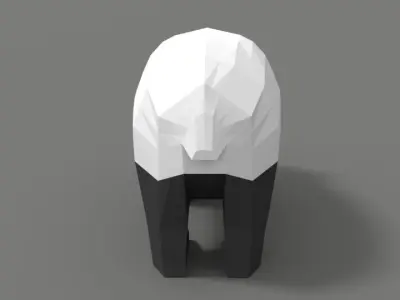 Low Poly Cartoon Panda Low-poly 3D model
