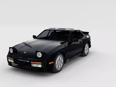 Porsche 944 turbo with interior rev 3D model