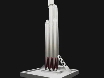 Falcon 9 Heavy Rocket SpaceX 3D print model