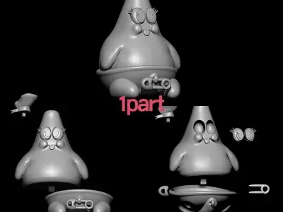 Patrick Star baby for 3d print Free 3D print model