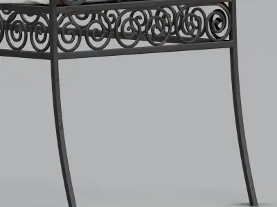 French garden bench 3D model