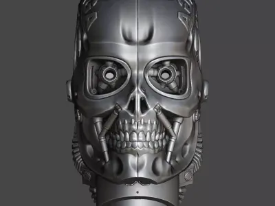 Cyborg Style Car Snorkel with LED Eye and Moving Parts 3D print model