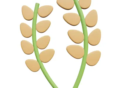 Wheat Icon Low-poly 3D model