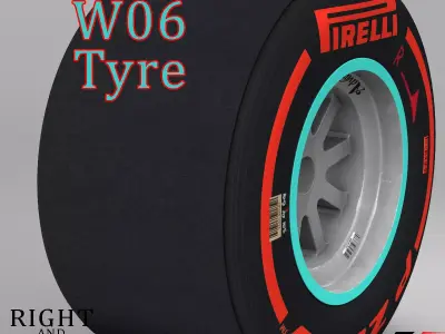 W06 Supersoft rear tyre Low-poly 3D model