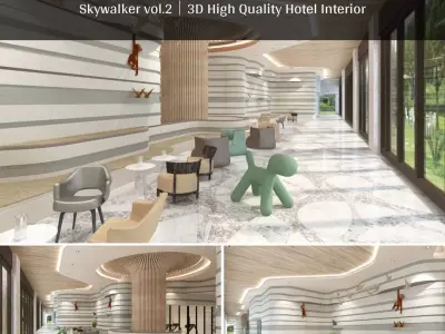 3D Luxury Hotel Interior Scenes-Lohas space model 3D model