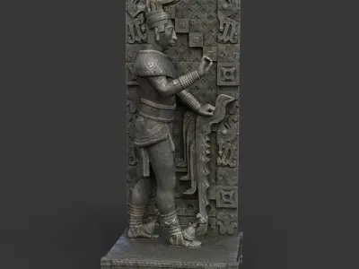 Low poly Mayan Inca Aztec Statue 220505 Low-poly 3D model