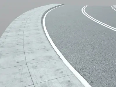 Street 45 degree Low-poly 3D model