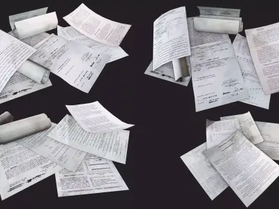 Paper Debris Low-poly 3D model