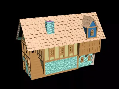 Medieval House 31 3D print model 3D model