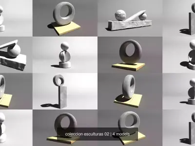 coleccion esculturas 02 3D Model Pack
