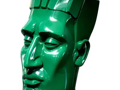 Decorative Malachite Geometric Male Statue 3D Print Ready Low-poly 3D model
