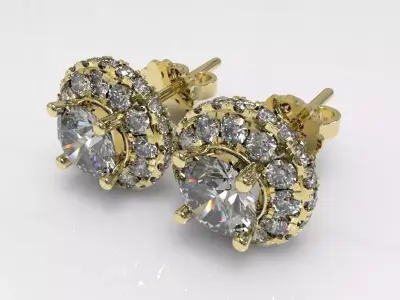 Timothes Diamond Earing 3D JewelryModel Printable 3D ER9 3D print model