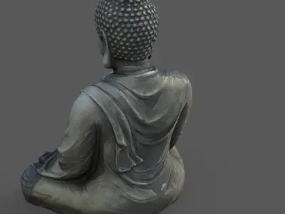 Buddha with ball Low-poly 3D model