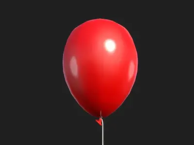 Helium Party Balloon Low-poly 3D model
