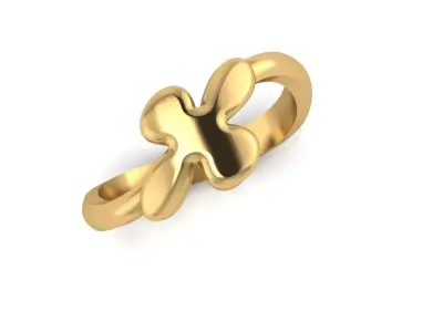X alphabet baypass ring 3D print model