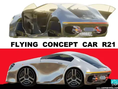 CONCEPT car R21 flying vehicle 3D model