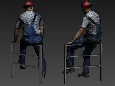 Stylized Car Mechanic Character 3D model