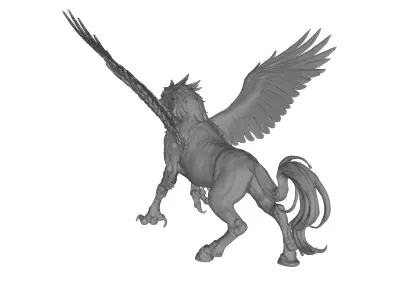 Mystic Hippogriff  3D Sculpture for High Detail Printing 3D print model