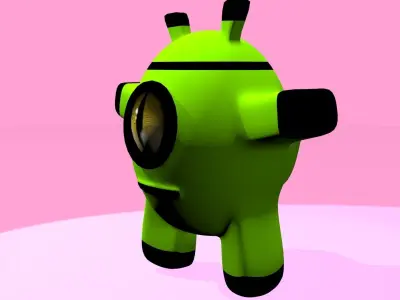 Low Poly Monster android robot Low-poly 3D model