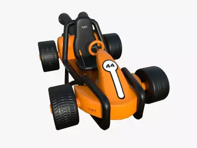 Cartoon Kart G07 Orange - Vehicle Racing Design Low-poly 3D model