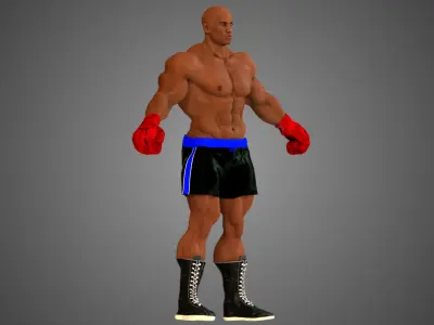 Male African BOX - MMA Fighter 3D model