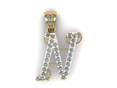 ALPHABET N PENDANT 3D PRINTABLE MODEL 3D print model