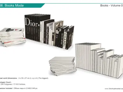 Books Collection 3D model