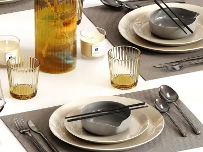 tableware set 016 3D model