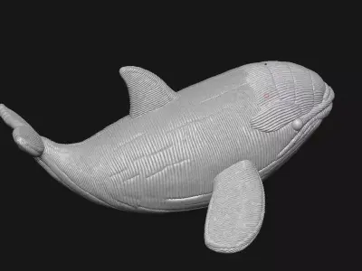 Orca sculpture 3D print model