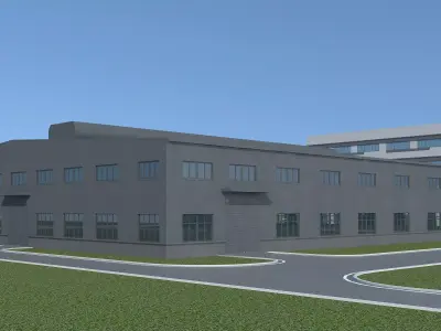 Industrial Building Factory 3D model