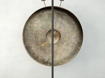 19th Century Laos Bronze Gong 3D model