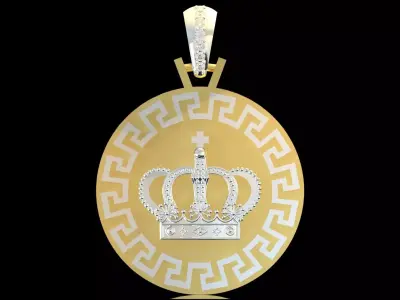 Crown stl 3dm Pendant Model jp0342 3D print model